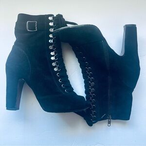 Sam Edelman Belmont Suede Lace-Up Booties- 8.5